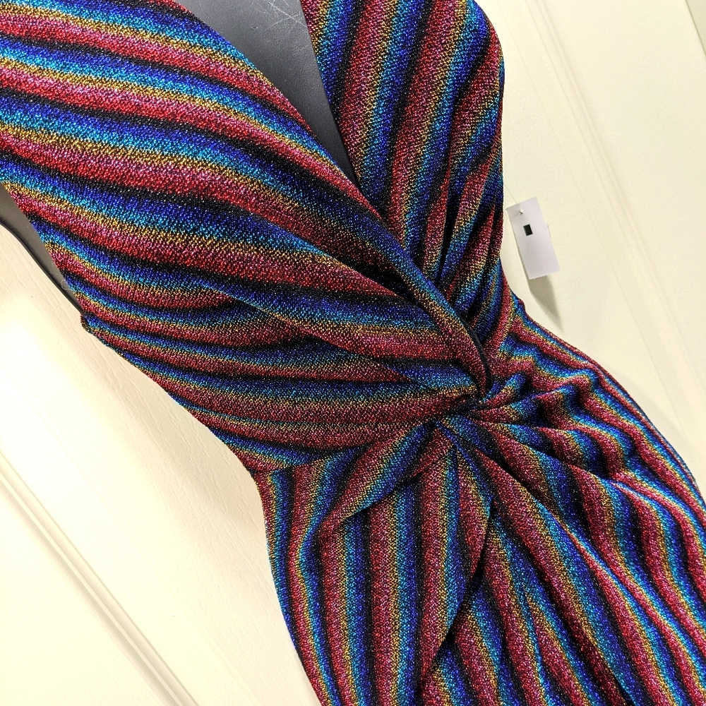 Rainbow Disco Shimmery Tinsel Dress